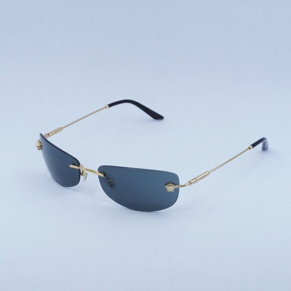 🕶️ New Versace VE2279 100287 Sunglasses -Gold Frame, Dark Grey Lenses
